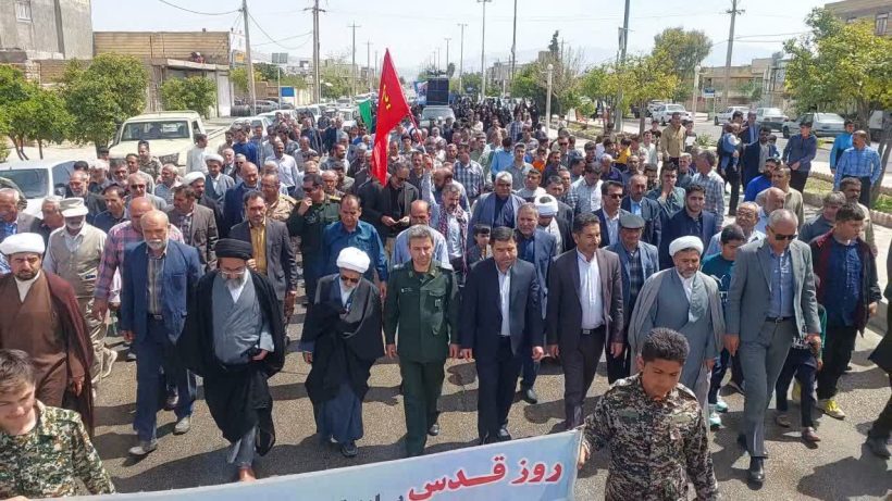 حضور گسترده‌ی اقشار مختلف مردم منطقه‌ی ششده و قره‌بلاغ در مراسم راهپیمایی روز قدس