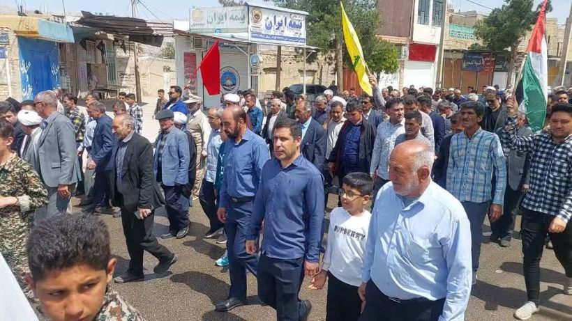 حضور گسترده‌ی اقشار مختلف مردم منطقه‌ی ششده و قره‌بلاغ در مراسم راهپیمایی روز قدس